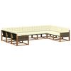 vidaXL Outdoor-Sofagarnitur mit Kissen 9 pcs Natur und Creme