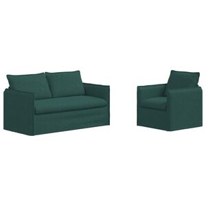 vidaXL Sofa Set 2 pcs Dunkelgr&uuml;n 156 x 82 x 85 cm Stoff
