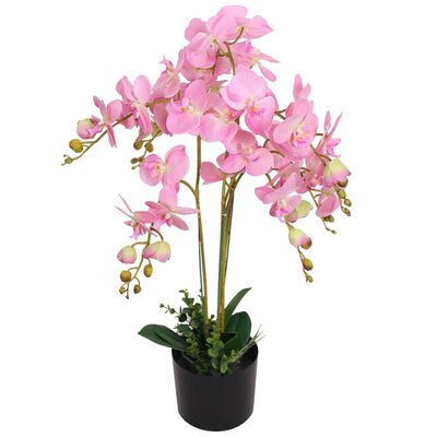 vidaXL Künstliche Orchidee mit Topf 75 cm Rosa