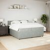 vidaXL Boxspringbett mit Matratze Hellgrau 200x200 cm Samt