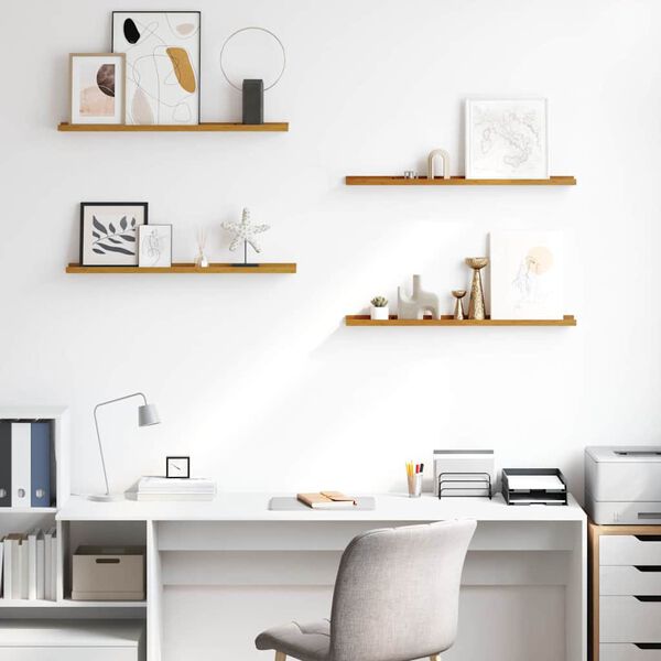 vidaXL Wandregal mit Regal 4 pcs Beige 80 x 9 x 3 cm Holzwerkstoff