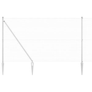vidaXL Zaunpfosten Silber 10 x 1,5 m (25 x 25 mm Maschenweite) Stahl