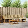 vidaXL Outdoor-Sofagarnitur mit Kissen 6 pcs Natur und Beige