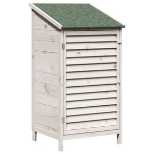 vidaXL Gartenschuppen Wei&szlig; 59,5 x 56 x 113,5 cm Massivholz aus Fichte
