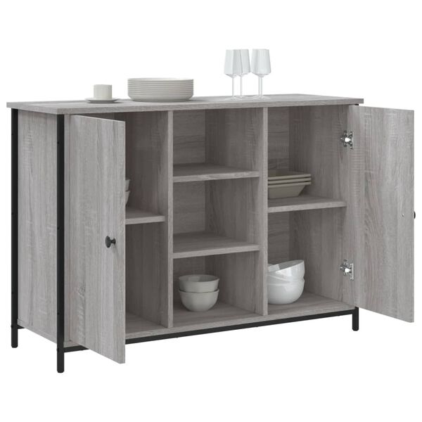 vidaXL Sideboard Grau Sonoma 100x35x70 cm Holzwerkstoff
