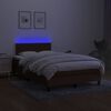 vidaXL Boxspringbett mit Matratze & LED Dunkelbraun 120x200 cm Stoff