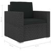 vidaXL 12-tlg. Garten-Lounge-Set mit Auflagen Poly Rattan Schwarz