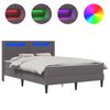 vidaXL Bettgestell mit Matratze Grau 120 x 200 cm Kunstleder