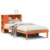 vidaXL Massivholzbett mit Regal ohne Matratze Wachsbraun 100x200 cm
