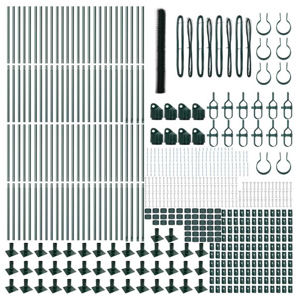 vidaXL Zaunpfosten Gr&uuml;n 100 x 1,5 m (36 mm Maschenweite) Stahl und PVC