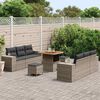 vidaXL Garten-Sofa-Set mit Speicher 9 pcs Grau Poly Rattan