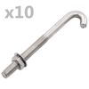 vidaXL J-Ankerschraube mit Mutter Unterlegscheibe 25 Sets M8 x 100 mm