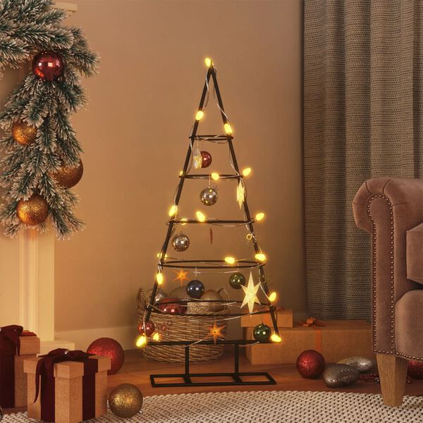 vidaXL Metall-Weihnachtsbaum für Dekorationen Schwarz 90 cm