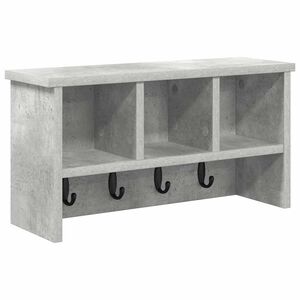 vidaXL Wandmontierter nachttisch mit Regal Beton Grau 50 x 16 x 26 cm