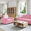 vidaXL 3-tlg. Sofagarnitur mit Kissen Rosa Samt