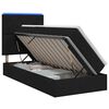 vidaXL LED-Speicherbett mit Matratze Schwarz 100 x 200 cm Stoff