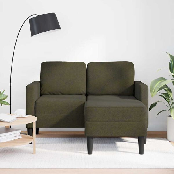 vidaXL 2er-Sofa mit Chaiselongue L-Form Armeegrün 125 cm Kunstleder