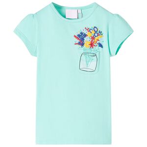 Kinder-T-Shirt Helles Minzgr&uuml;n 128