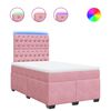 vidaXL Boxspringbett mit Matratze Rosa 120x200 cm Samt