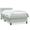 vidaXL Boxspringbett mit Matratze Hellgrau 90x210 cm Samt