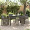 vidaXL Garten Essgruppe 5 pcs Grau Poly-Rattan