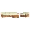 vidaXL Outdoor-Sofagarnitur 7 stk. Natur und Creme