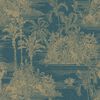 DUTCH WALLCOVERINGS Tapete Tropical Dunkelblau und Golden