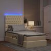 vidaXL Bett mit Stauraum und LED mit LED Creme 100 x 200 cm Polyester