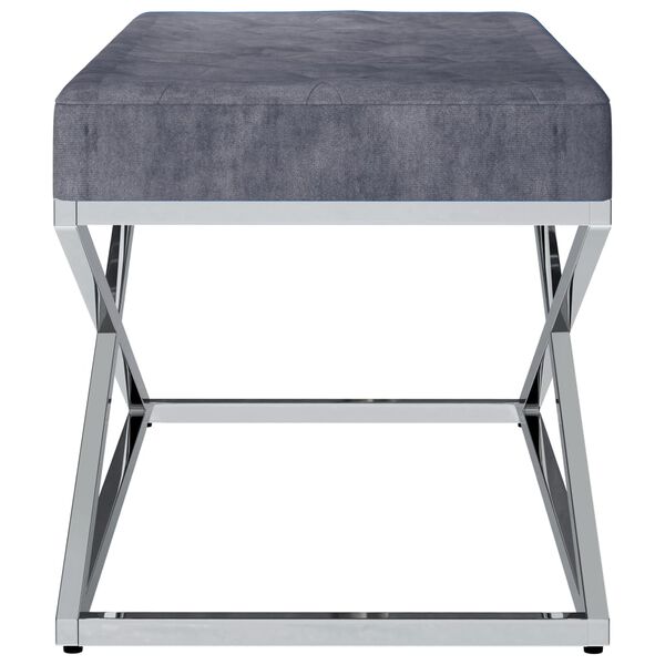 vidaXL Bank 97 cm Grau Samt und Edelstahl