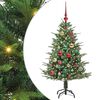 vidaXL K&uuml;nstlicher vorbeleuchteter Weihnachtsbaum mit Kugelset Gr&uuml;n