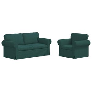 vidaXL Sofa 2 pcs Dunkelgr&uuml;n