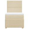 vidaXL Boxspringbett mit Matratze Creme 90x200 cm Stoff