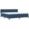vidaXL Boxspringbett mit Matratze Blau 200 x 200 cm Polyester
