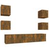 vidaXL 6-tlg. TV-Schrank-Set R&auml;uchereiche Holzwerkstoff