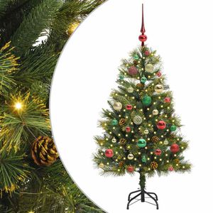 vidaXL K&uuml;nstlicher klappbarer Weihnachtsbaum mit Tannenzapfen 120 cm