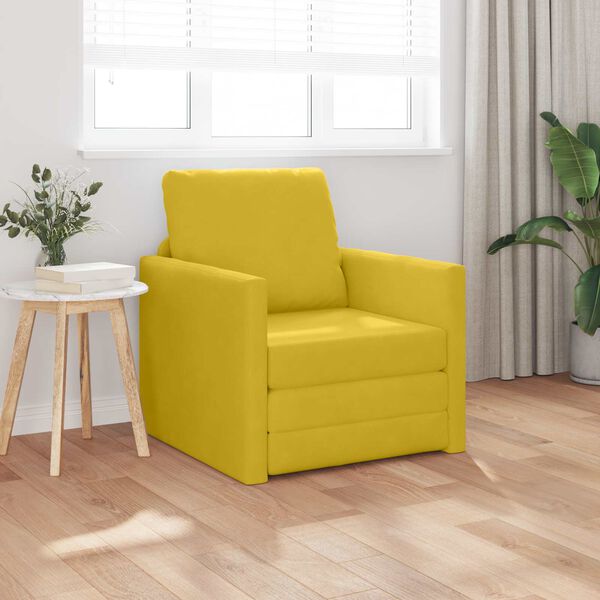 vidaXL Schlafsofa 60cm Dunkelgelb Samt