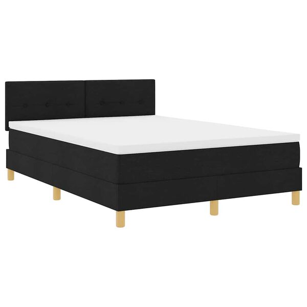 vidaXL Boxspringbett mit Matratze Schwarz 160 x 200 cm Stoff