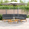 vidaXL Sofa Set mit Kissen Uni 4 pcs Anthrazit Massivholz Akazie