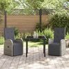 vidaXL Garten Essgruppe mit Kissen 3 pcs Grau Poly-Rattan