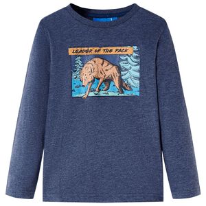 Kinder-Langarmshirt Dunkelblau Melange 128