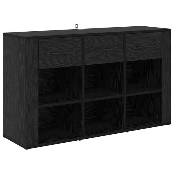 vidaXL Sideboard Schwarz Eichen-Optik 100 x 30 x 59,5 cm Holzwerkstoff