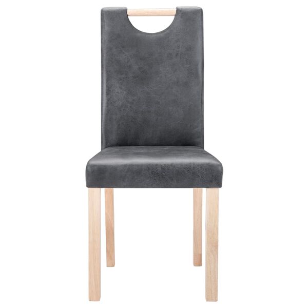vidaXL Esszimmerst&uuml;hle 4 Stk. Grau Wildleder-Optik