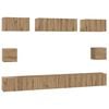vidaXL TV-Schrankset 8 pcs Artisan-Eiche Holzwerkstoff