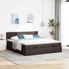 vidaXL Ottoman-Bett mit Matratzen & LEDs Dunkelbraun 180x200 cm Stoff