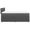 vidaXL Boxspringbett mit Matratze Dunkelgrau 140x190 cm Stoff