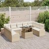 vidaXL Gartensofa-set mit Kissen mit Speicher 10 pcs Beige Poly Rattan