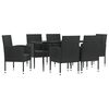 vidaXL 7-tlg. Garten-Essgruppe Schwarz Poly Rattan und Stahl