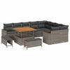 vidaXL Gartensofa-set mit Kissen 13 pcs Grau Poly-Rattan