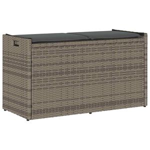 vidaXL Outdoor-Sitzbank mit Stauraum und Kissen Grau 100 cm