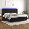 vidaXL Boxspringbett mit Matratze & LED Schwarz 200x200 cm Samt